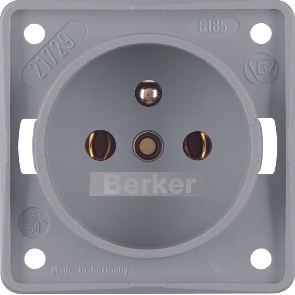 Socket outlet with earthing pin, screw terminals, Int. module inserts, image 1