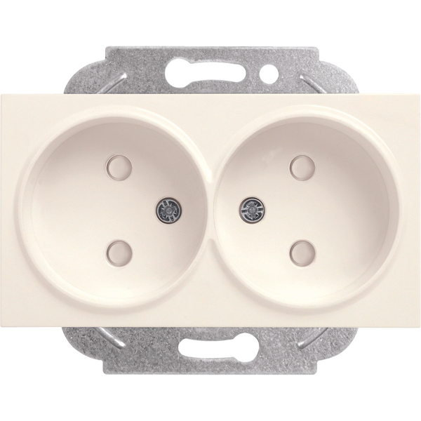 Karre Plus-Arkedia Beige Two Gang Socket Child Protection image 1