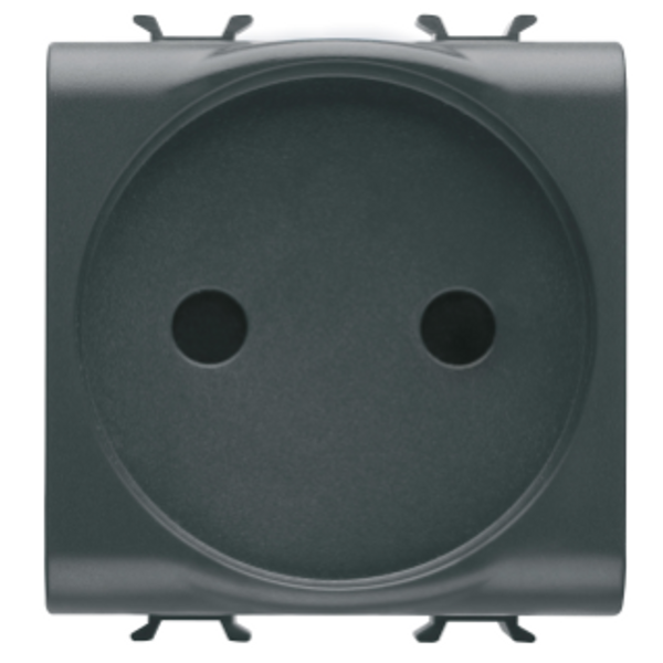 FRENCH STANDARD SOCKET-OUTLET 250V ac - 2P 16A - 2 MODULES - SATIN BLACK - CHORUSMART image 1