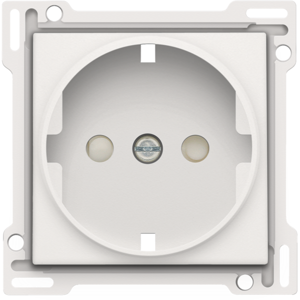 Finishing set for socket outlet with side earthing and shutters, white image 2