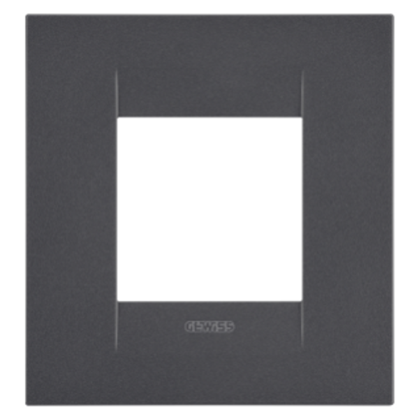 GEO INTERNATIONAL PLATE - IN PAINTED TECHNOPOLYMER - 2 MODULES - SATIN BLACK - CHORUSMART image 1