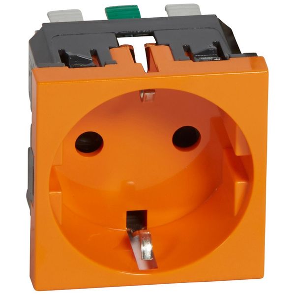 Socket outlet Mosaic - German std - 2P+E auto term - 2 mod -orange antimicrobial image 2