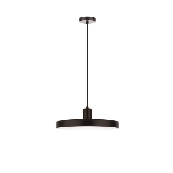 Matt Black Steel Outside   Shiny White Steel Inside  Black Fabric Wire  LED E27 1x12 Watt 230 Volt  IP20 Bulb Excluded  D: 60 H1: 4 H2: 120 cm Adjustable height image 1