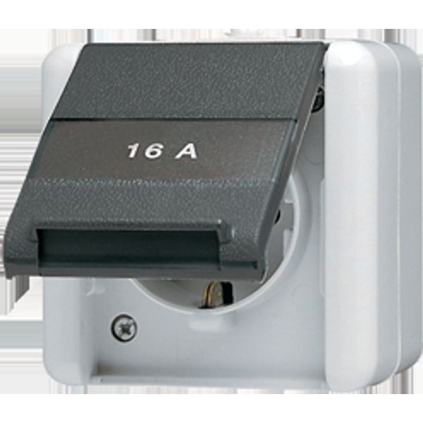 SCHUKO® socket with hinged lid and insc. 820KINAW image 2