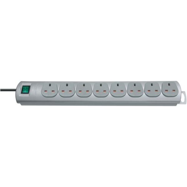 Primera-Line extension lead 8-way silver 2m H05VV-F 3G1,25 *GB* image 1