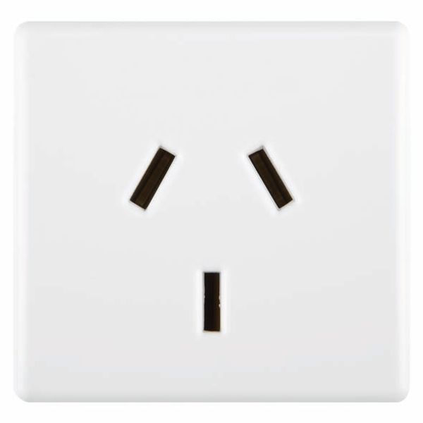 ARGENTINIAN STANDARD SOCKET-OUTLET 250V ac - 2P+E 10A - FLAT PLUG -  2 MODULES - SYSTEM WHITE image 2