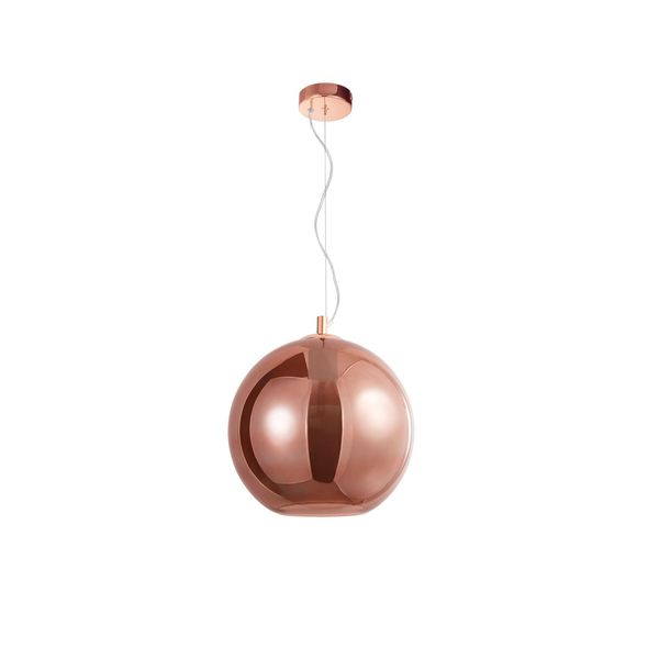 Gradient Copper Glass  Chrome Aluminium  LED E27 1x12 Watt 230 Volt  IP20 Bulb Excluded   D: 35 H1: 37 H2: 120 cm Adjustable height image 1