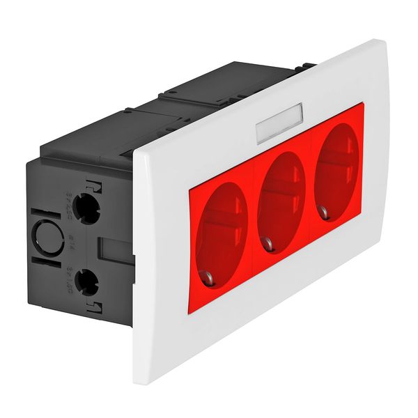 SDE-RW D0RT3B Socket unit for triple Modul 45 84x185x59mm image 1