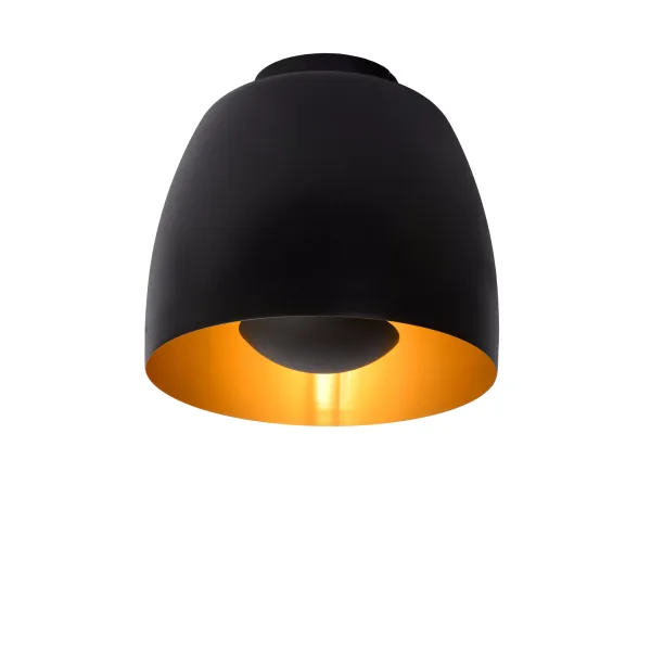 Lucide NOLAN - Flush ceiling light - Ø 24 cm - 1xE27 - Black image 1