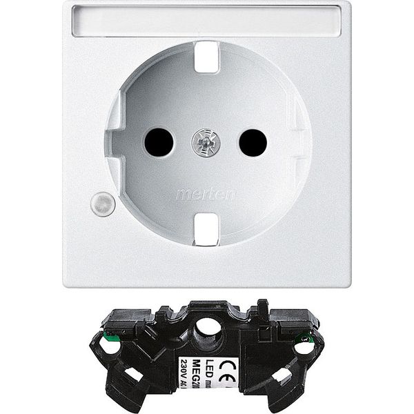 Extension set control light for SCHUKO sockets, polar white, System M image 1