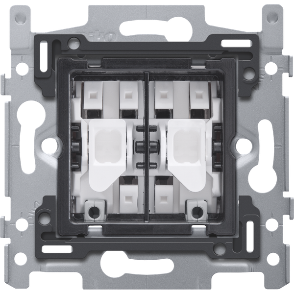 Base for a double N.O. or N.C. push button, 10 A/250 Vac, plug-in term image 2