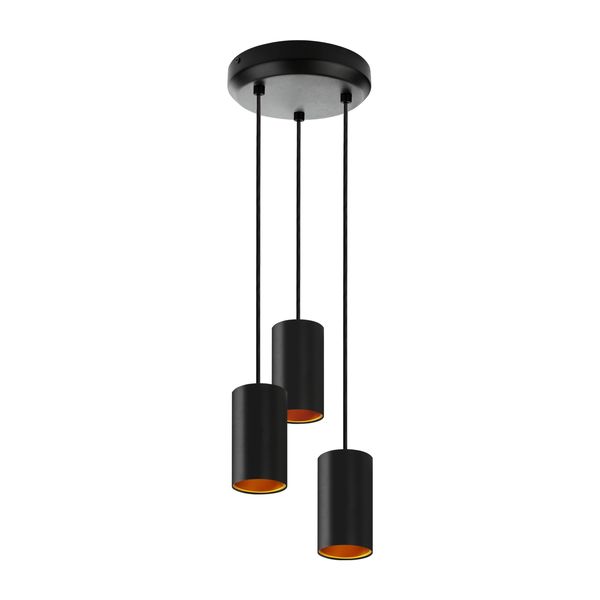 CHLOE GU10 x 3 IP20 pendant lamp black golden round base image 6