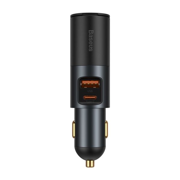 Car Quick Charger with Cigarette Lighter Port 12-24V 120W USB + USB-C, Gray image 6