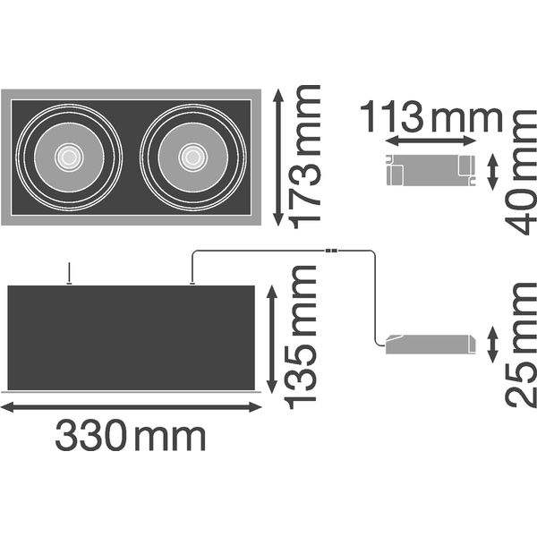 SPOT MULTI 2x30W 4000K FL WT/BK image 2