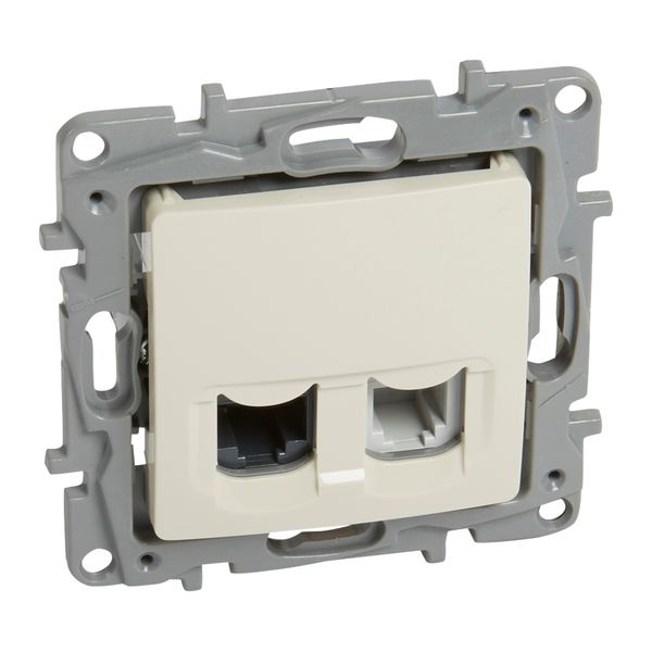 RJ11 + RJ45 socket Niloé category 5 UTP claws ivory image 1