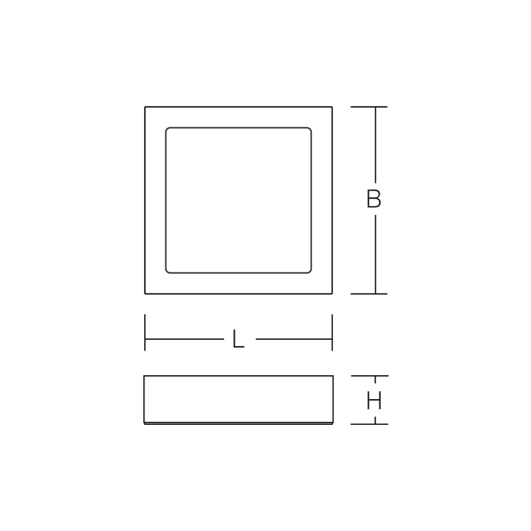 TOLEDO FLAT square, 25 W, 2200 lm, 840, white, on/off Surface mounted  image 3