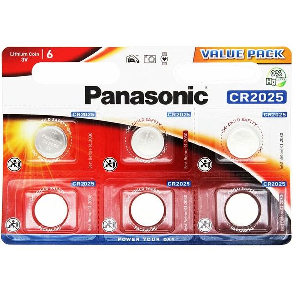 PANASONIC Lithium CR2025 BL6 image 1