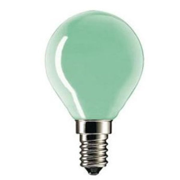 Incandescent Bulb E14 25W P45 silicone GREEN image 1