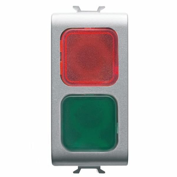 DOUBLE INDICATOR LAMP - RED/GREEN - 1 MODULE - TITANIUM - CHORUSMART image 2