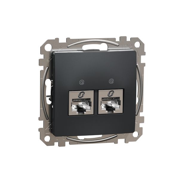 Double DATA Outlet CAT 5E STP, Sedna Design & Elements, RJ45, Anthracite image 4