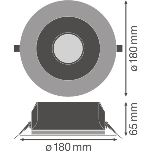 DOWNLIGHT UGR19 DALI DN155 14 W 840 WT IP54 DALI image 13