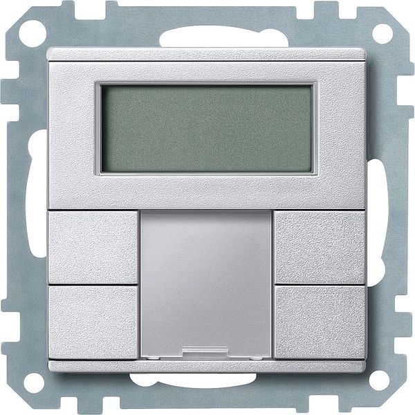 Button 2-fold plus with room temperature controller, aluminum, system M image 1