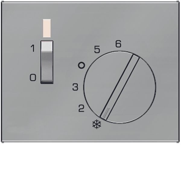 Ctr. pl. w. set. knob, rocker a. lens f. therm., K5, stainl. steel mat image 1