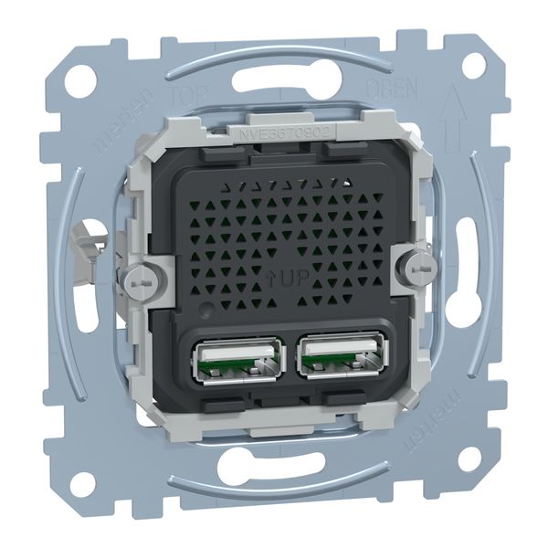 USB charger, Merten system M, Double insert, 2.1 A image 3