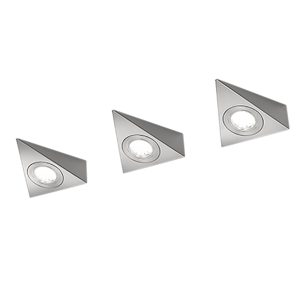 Ecco LED wall lamp 3-pc brushed steel image 1