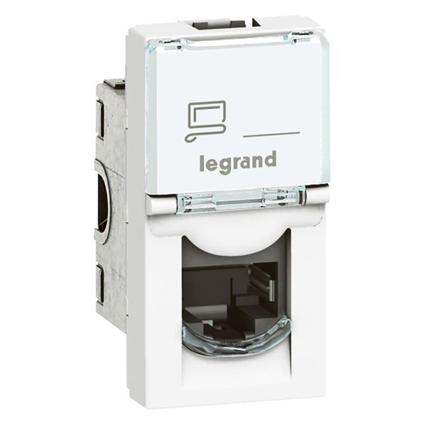 RJ45 socket Mosaic category 6 UTP 1 module white image 1