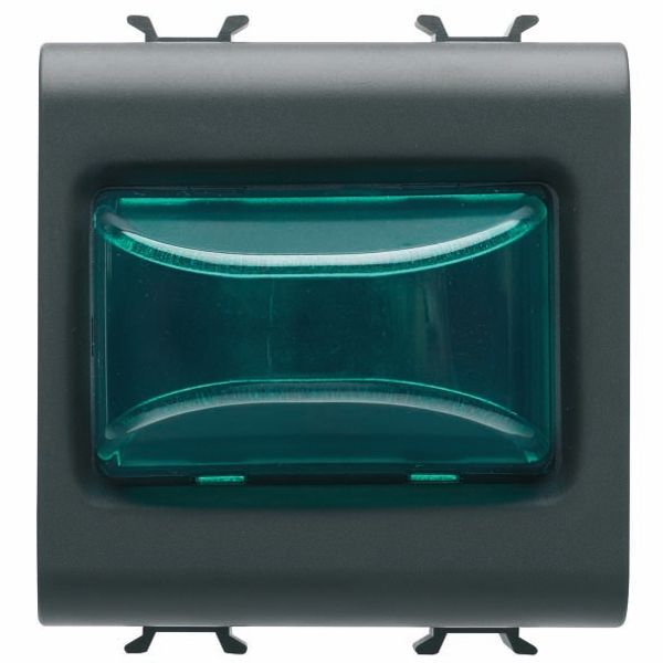 PROTRUDING INDICATOR LAMP - 12V ac/dc / 230V ac 50/60 Hz - GREEN - 2 MODULES - SATIN BLACK - CHORUSMART image 2