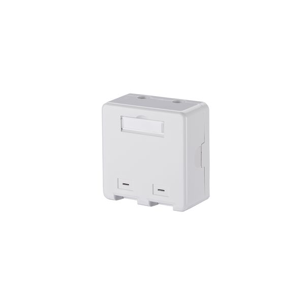 Keystone wall outlet surface mounted 2 port unequipped pure white image 1