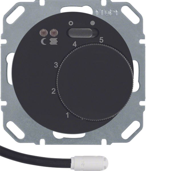 Thermostat,NO contact,Cen. plate,f. heat.,rocker switch,ext.temp.sen., image 1