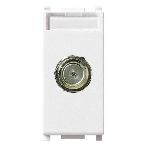 F type female socket connector white image 1