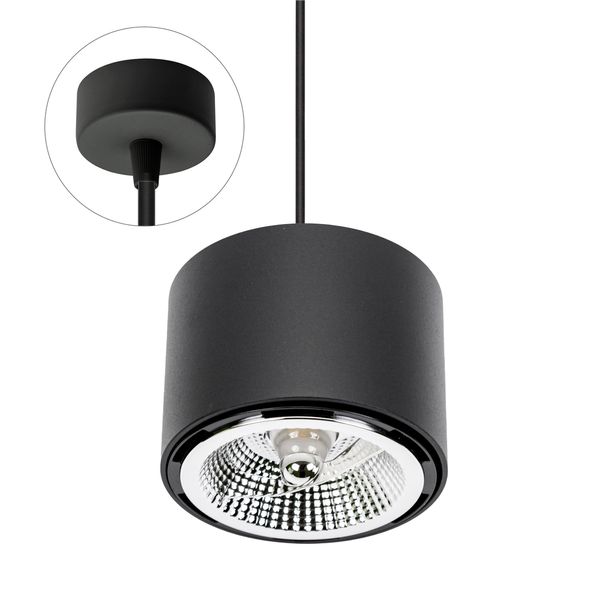 CHLOE AR111 SURFACE MOUNTED GU10 250V IP20 120x85mm BLACK round fixed round  base1,5m cable image 4