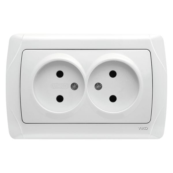 Carmen White Two Gang Socket image 1