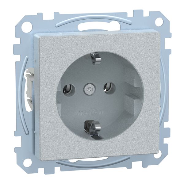 SCHUKO socket, plug-in terminals, aluminum, system M image 1