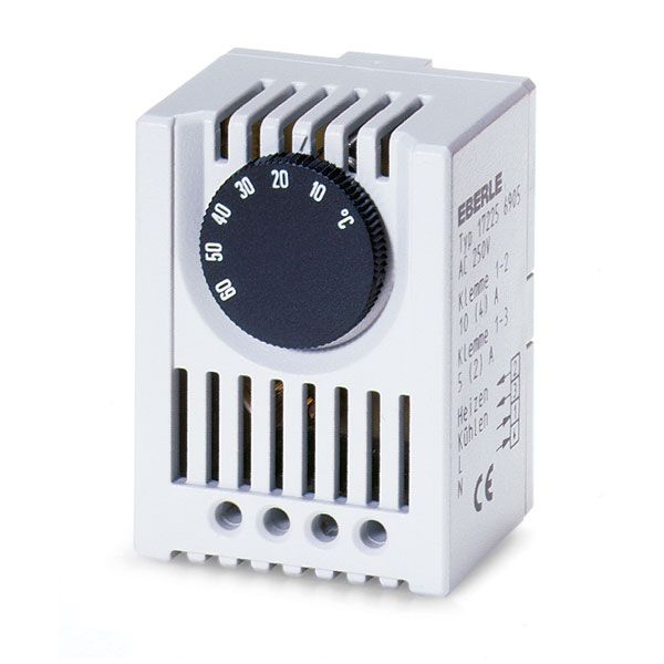 Temperature controller for control cabinet 10-60C, AC 230V, 1CO, 10/5 A for H or K image 1