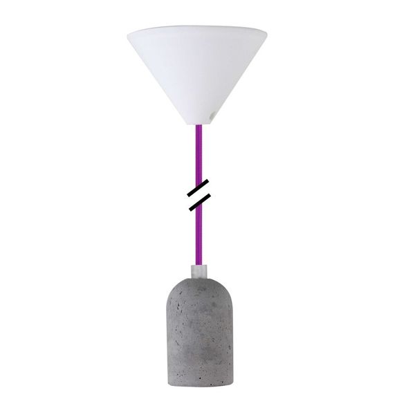 Lampholder E27 concrete Textile violet PLB010 NC image 1