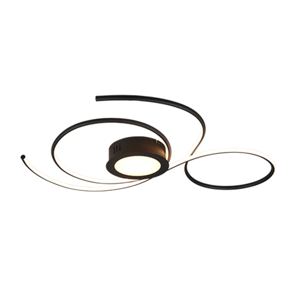 Jive LED ceiling lamp 80 cm matt black image 1