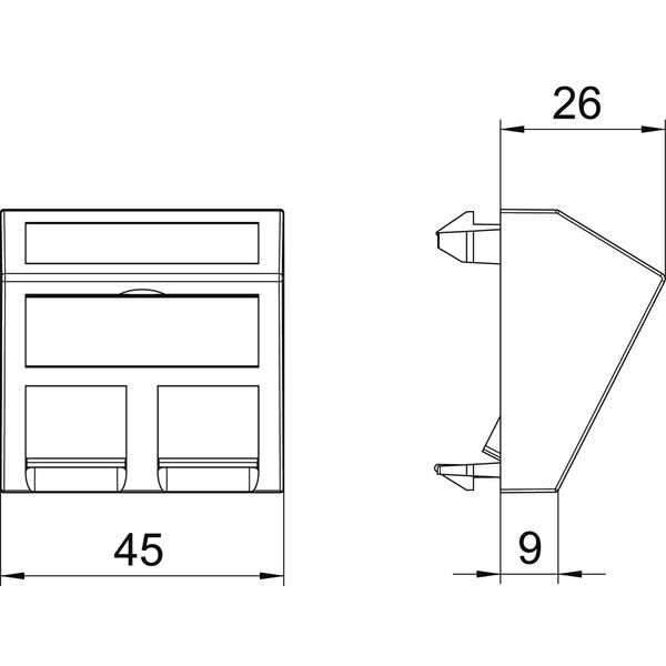 DTS-2A SWGR1 Data technology support f. 2 connection modules type A 45x45mm image 2