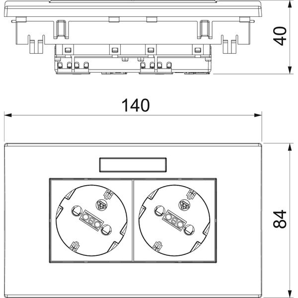 SDE-ORW D3RW2B Socket unit for double Modul 45 84x140x40mm image 2