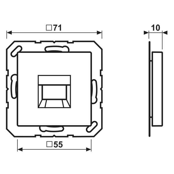 Centre plate for MJ f. 1 socket A1569-15WESW image 2