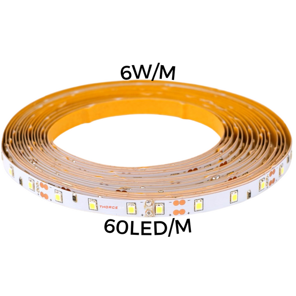 LED strip 6W/m 60led/m 24V  IP20 5m 3000K 657Lum/m 60'000h CRI>90 (5m) THORGEON image 1