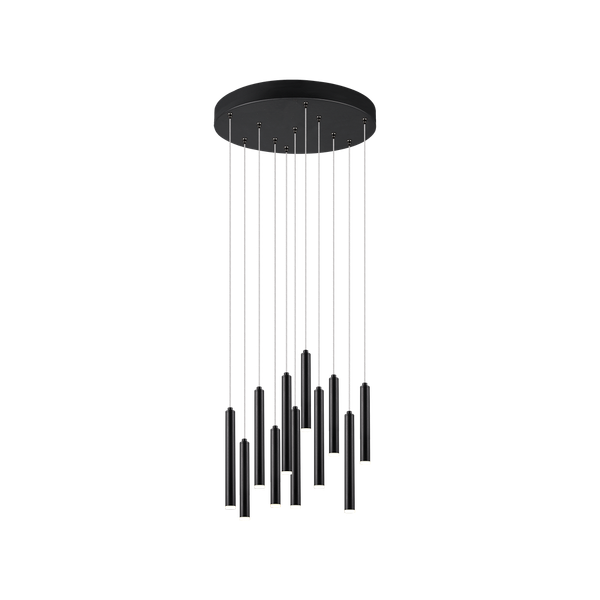 Tubular LED pendant 40 cm matt black image 1