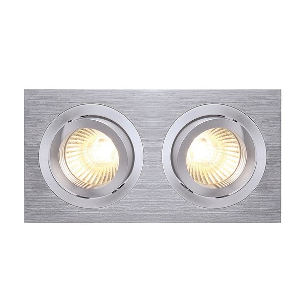 NEW TRIA II GU10 downlight, max. 2x50W, rectangular, br. Alu image 5