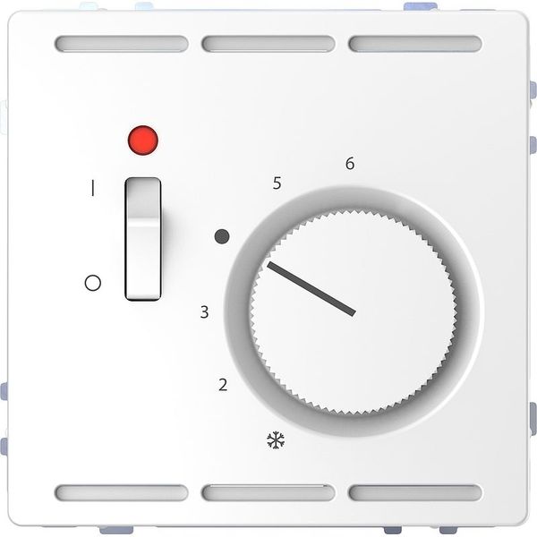 Room temperature controller 230 V with switch and central plate, lotus white, system design image 1