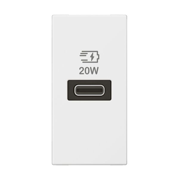 USB Charging Socket type-C 20W white, Legrand - Arteor image 1