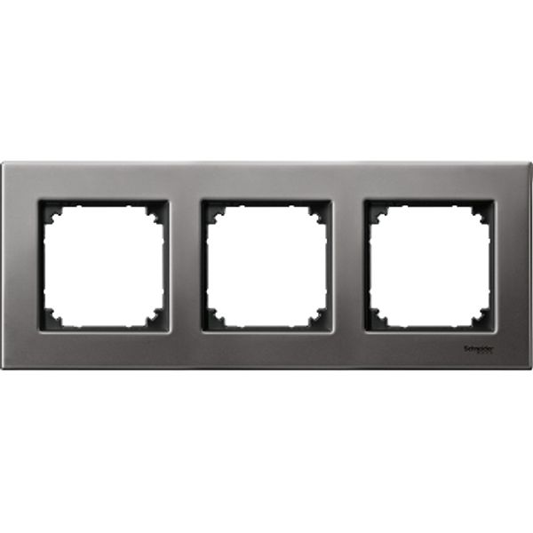 Metal frame, 3-gang, Rhodium grey, M-Elegance image 3