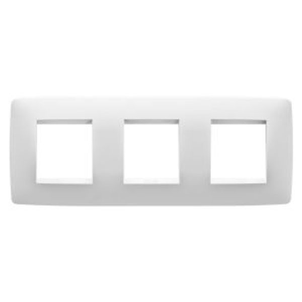 ONE INTERNATIONAL PLATE - IN PAINTED TECHNOPOLYMER - 2+2+2 MODULES HORIZONTAL - SATIN WHITE - CHORUSMART image 1